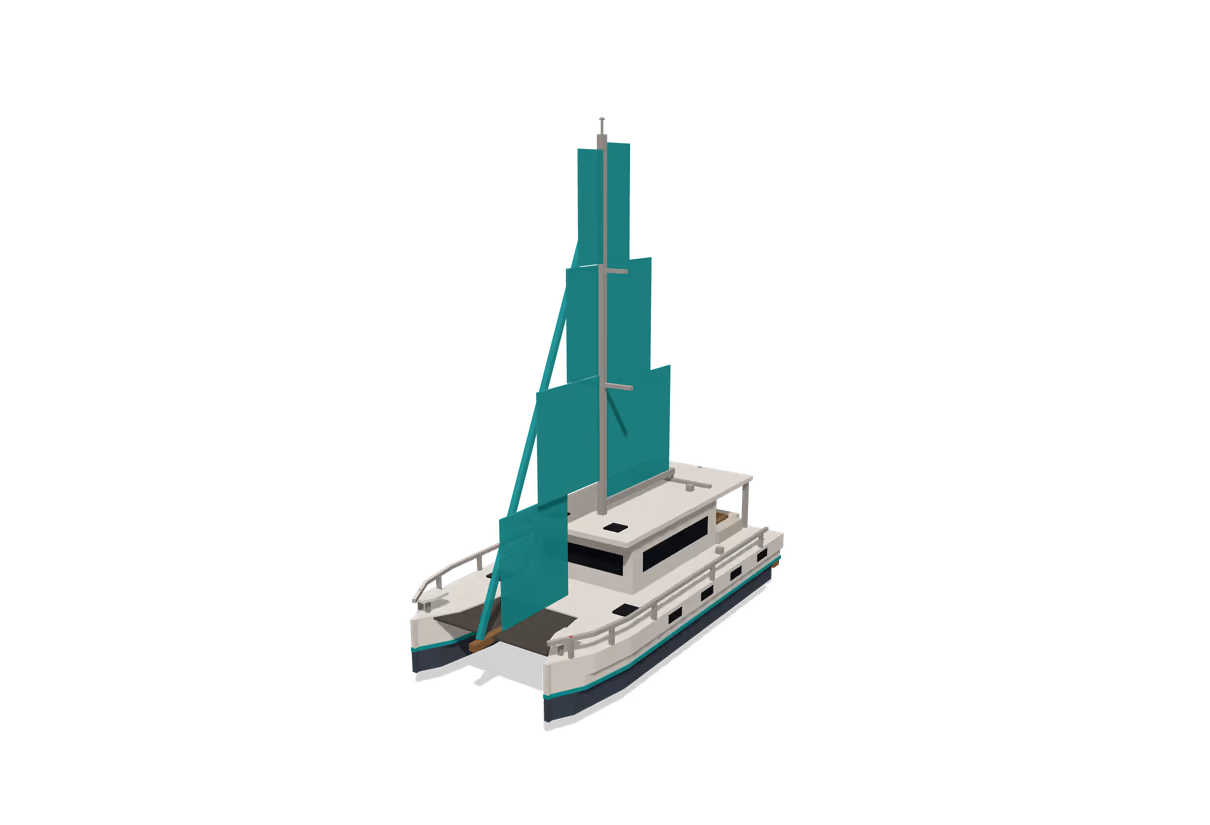 Eclipse 41 catamaran, drag to turn the boat